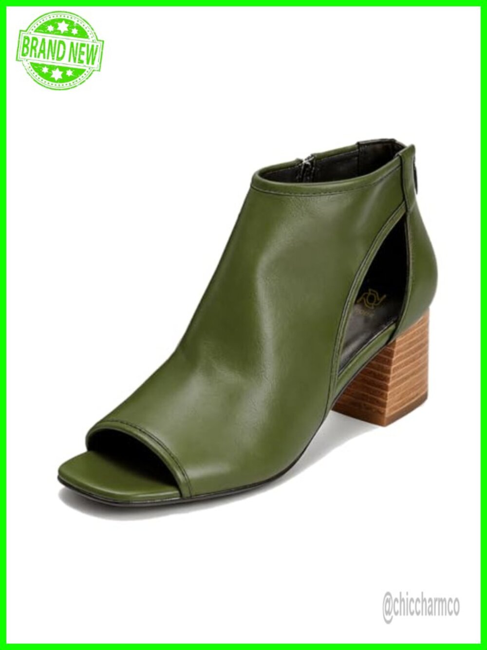 Women's Chunky Block Heel Peep Toe Ankle Booties Suede Cut-Out Back Zip